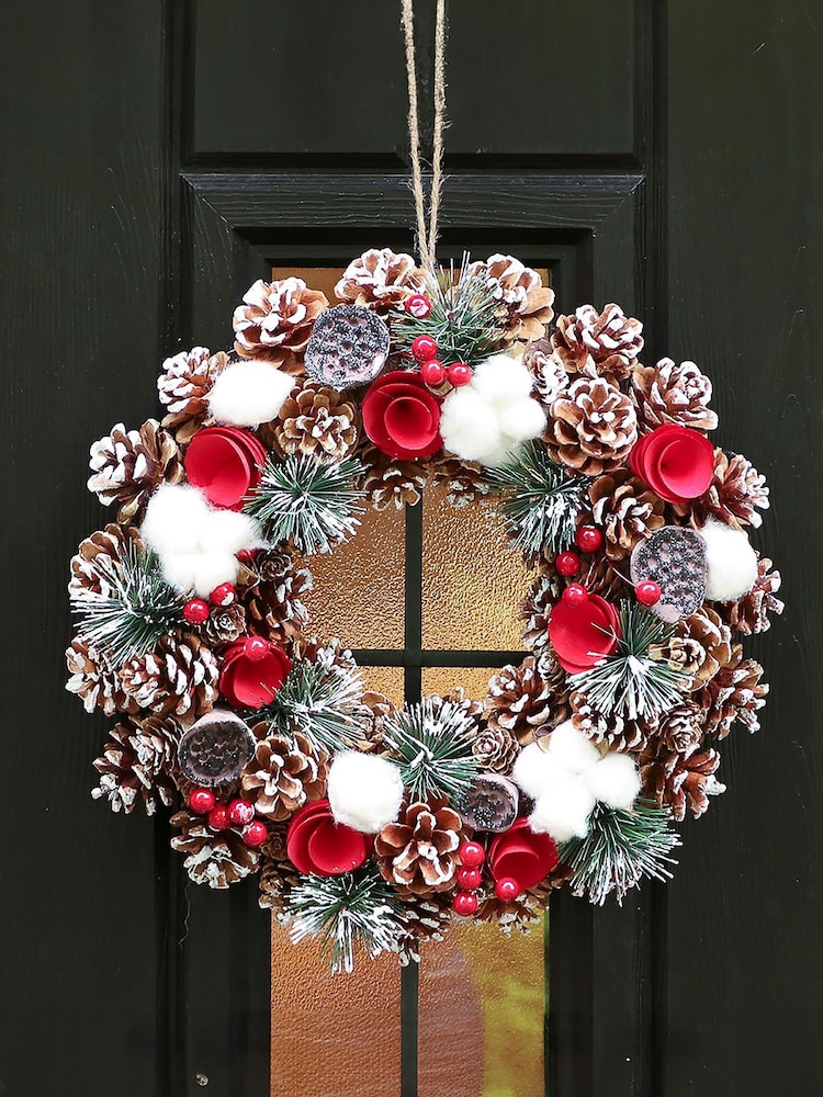 Dibor Brown Snowfall Wreath - Image 1 of 4
