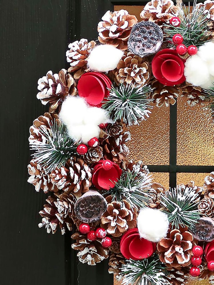 Dibor Brown Snowfall Wreath - Image 2 of 4