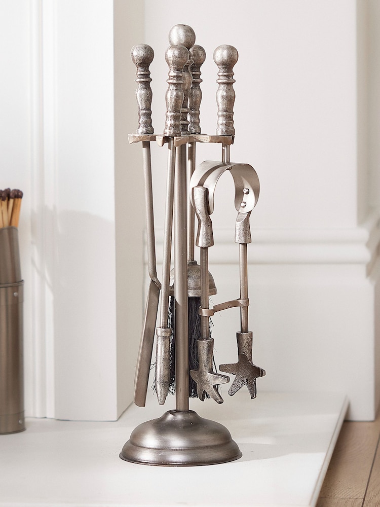Dibor Silver Antique Pewter Companion Set - Image 1 of 4