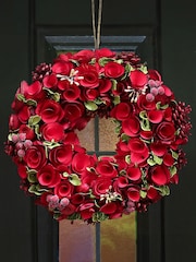 Dibor Red Winter Rose Wreath - Image 1 of 4