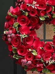 Dibor Red Winter Rose Wreath - Image 2 of 4