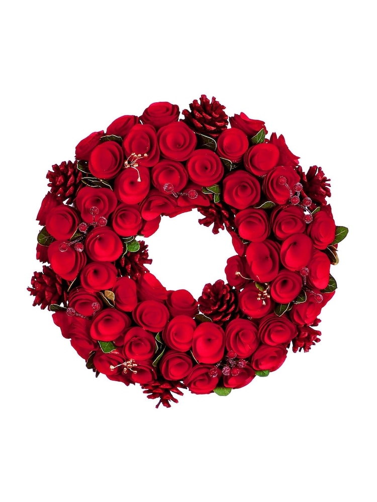 Dibor Red Winter Rose Wreath - Image 4 of 4