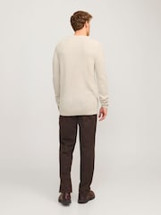 JACK & JONES Natural Ribbed Round Neck Knitted Jumper - Image 2 of 7