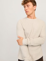JACK & JONES Natural Ribbed Round Neck Knitted Jumper - Image 3 of 7