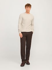 JACK & JONES Natural Ribbed Round Neck Knitted Jumper - Image 4 of 7