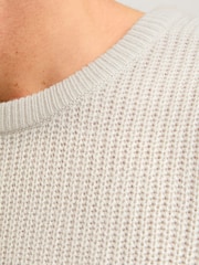 JACK & JONES Natural Ribbed Round Neck Knitted Jumper - Image 5 of 7