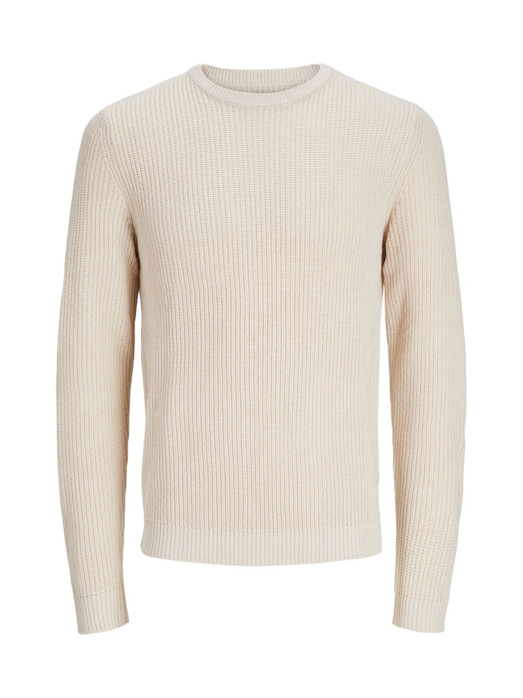 JACK & JONES Natural Ribbed Round Neck Knitted Jumper - Image 7 of 7