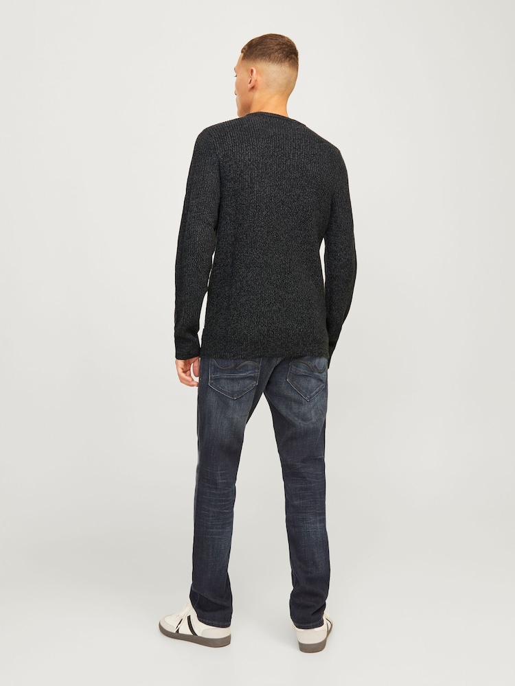 JACK & JONES Black Ribbed Round Neck Knitted Jumper - Image 3 of 6