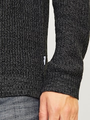 JACK & JONES Black Ribbed Round Neck Knitted Jumper - Image 4 of 6
