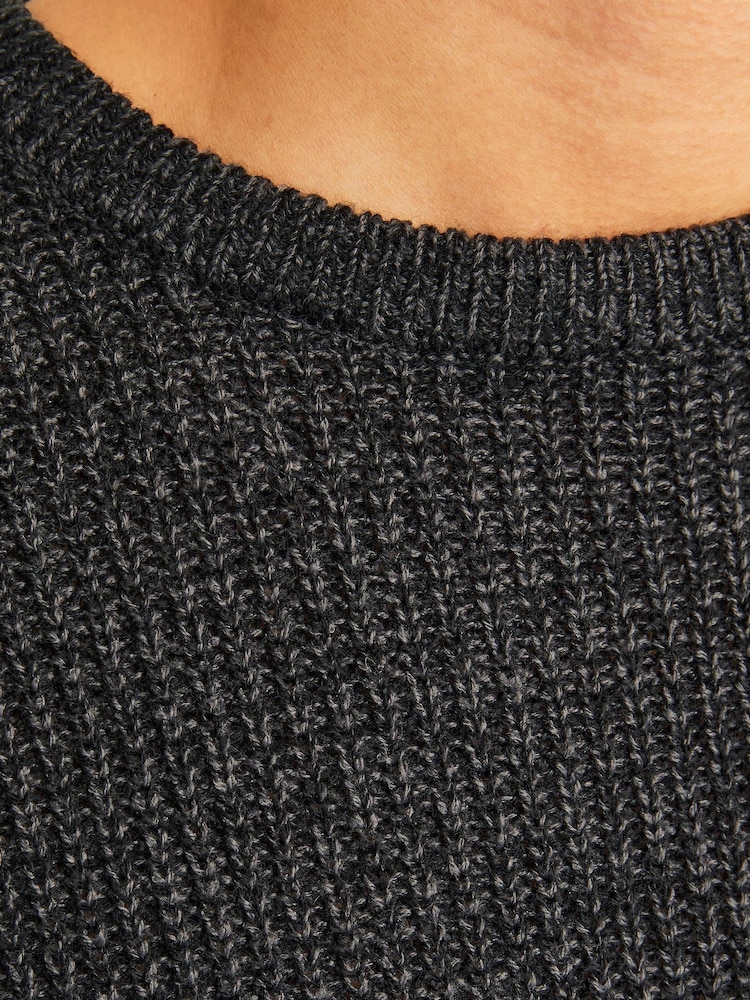 JACK & JONES Black Ribbed Round Neck Knitted Jumper - Image 5 of 6