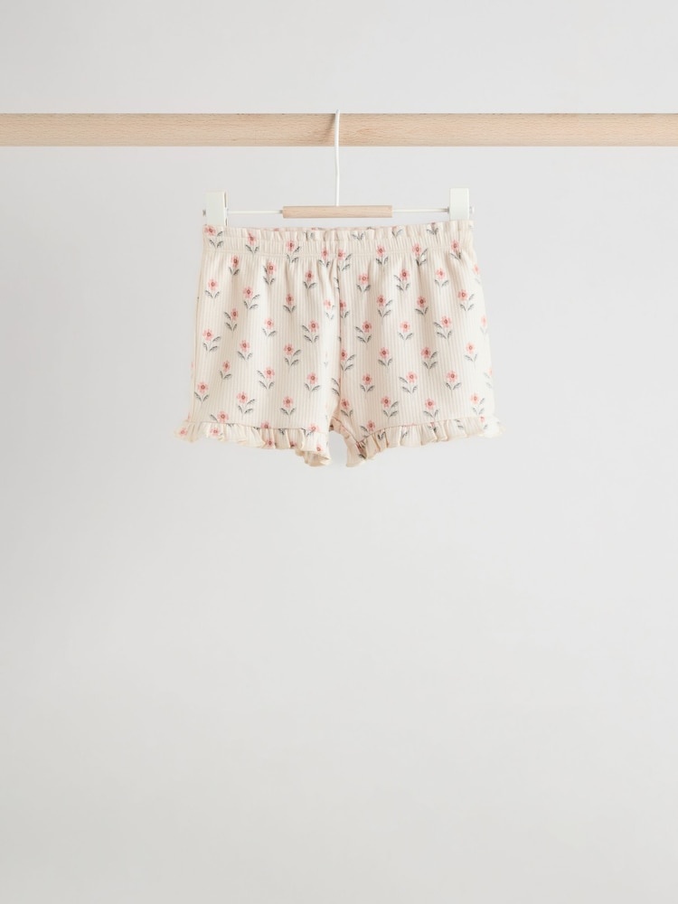 Rose/crème/vert - Lot de 3 shorts en jersey 100% coton bébé - Image 4 of 11