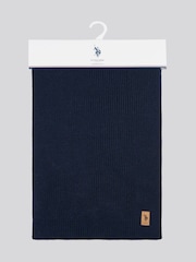 Синий - U.S. Polo Assn. Mens Winter Rib Knit Black Scarf - Image 1 of 3