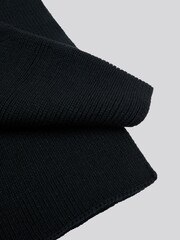 Черный - U.S. Polo Assn. Mens Winter Rib Knit Black Scarf - Image 3 of 3