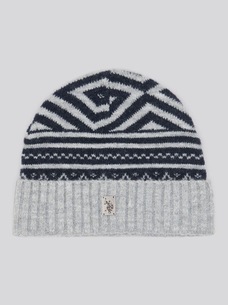 U.S. Polo Assn. Fairisle Pattern Winter Knit Beanie - Imagen 1 de 3