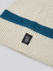 Crema - U.S. Polo Assn. Winter Logo Patch Knit Beanie - Imagen 3 de 3