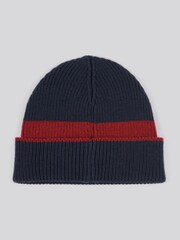 Azul - U.S. Polo Assn. Winter Logo Patch Knit Beanie - Imagen 2 de 3
