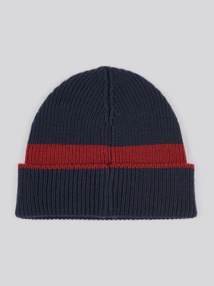 Azul - U.S. Polo Assn. Winter Logo Patch Knit Beanie - Imagen 2 de 3