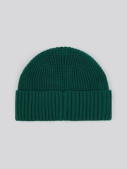U.S. Polo Assn. Green Winter Fleece Lined Waffle Knit Beanie - Image 2 of 3