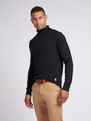 U.S. Polo Assn. Black U.S. Polo Assn. Mens Cotton Knit Roll Neck Jumper - Image 1 of 7