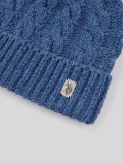 U.S. Polo Assn. Blue Cable Knit Winter Beanie - Image 3 of 3