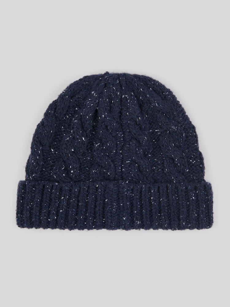 U.S. Polo Assn. Dark Blue Cable Knit Winter Beanie - Image 2 of 3