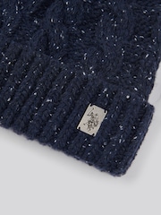 U.S. Polo Assn. Dark Blue Cable Knit Winter Beanie - Image 3 of 3