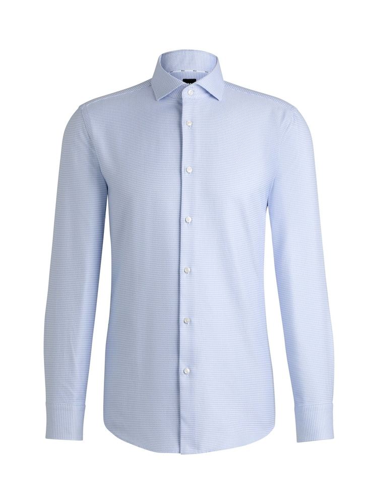 BOSS Blue Slim-Fit Structured 100% Cotton Shirt - Image 6 of 6 BOSS Blue Slim-Fit Structured 100% Cotton Shirt - Image 6 of 6
