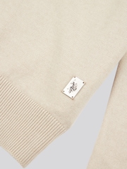 U.S. Polo Assn. Cream U.S. Polo Assn. Mens Cotton Knit Roll Neck Jumper - Image 7 of 7
