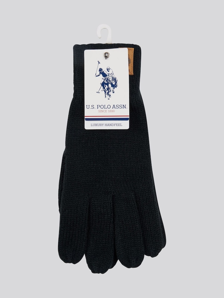 Negro - U.S. Polo Assn. Winter Classic Knit Gloves - Imagen 1 de 3