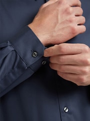 Ted Baker Tailoring Blue 100% Cotton Duddon Core Steel Shirt - Image 4 of 4
