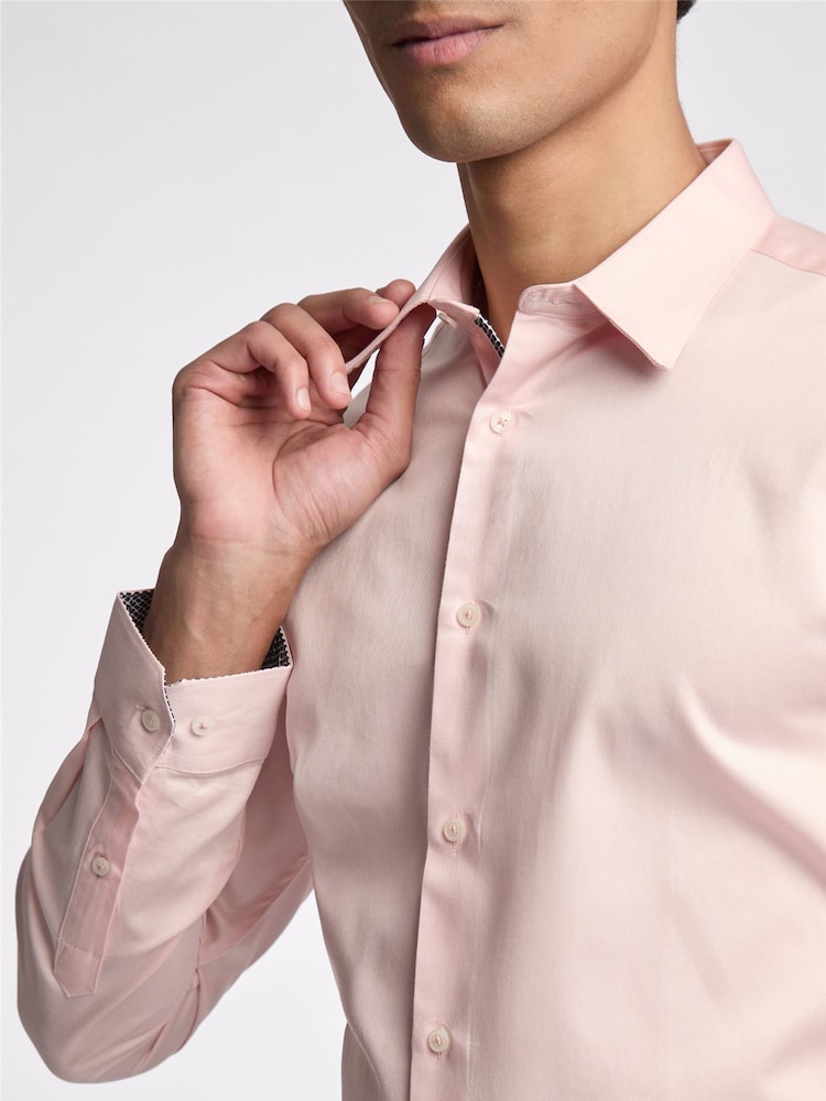 Ted Baker Tailoring Pink 100% Cotton Maelor Core Pale Shirt - Image 3 of 3