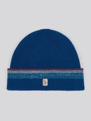 U.S. Polo Assn. Navy Blue Winter Stripe Tipping Rib Knit Beanie - Image 1 of 3