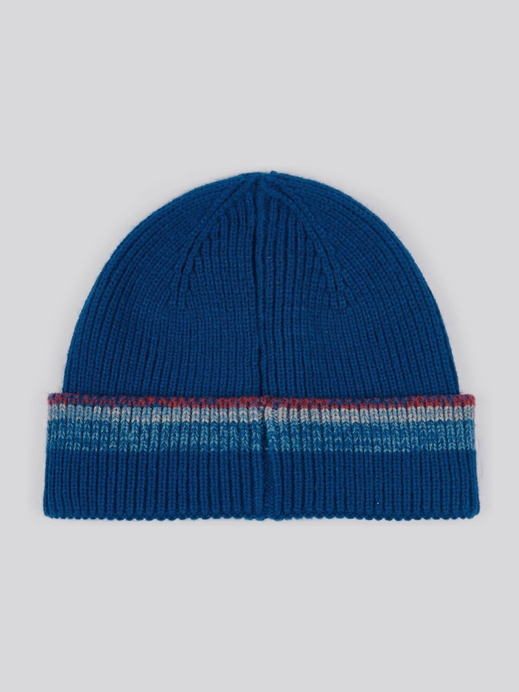 U.S. Polo Assn. Navy Blue Winter Stripe Tipping Rib Knit Beanie - Image 2 of 3