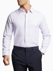 Ted Baker Tailoring Purple 100% Cotton Dalton Lilac Texture Shirt - Image 1 of 3