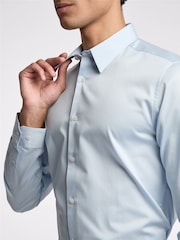 Ted Baker Tailoring Slim Blue 100% Cotton Isla Core Ice Shirt - Image 3 of 3