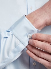 Ted Baker Tailoring Slim Blue 100% Cotton Isla Core Ice Shirt - Image 4 of 4