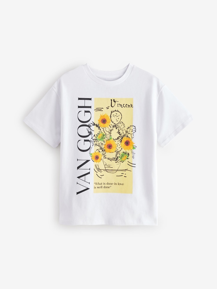 Ecru, Weiß - Oversized Van Gogh Artist License T-Shirt (3-16yrs) - Bild 2 von 5 Ecru, Weiß - Oversized Van Gogh Artist License T-Shirt (3-16yrs) - Bild 2 von 5