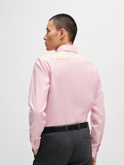 BOSS Pink Easy-Iron Slim-Fit Shirt In Structured Stretch Cotton - Image 2 of 6