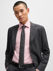 BOSS Pink Easy-Iron Slim-Fit Shirt In Structured Stretch Cotton - Image 4 of 6