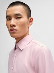 BOSS Pink Easy-Iron Slim-Fit Shirt In Structured Stretch Cotton - Image 5 of 6