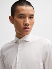 BOSS White Easy-Iron Slim-Fit Shirt In Stretch Cotton - Image 3 of 6