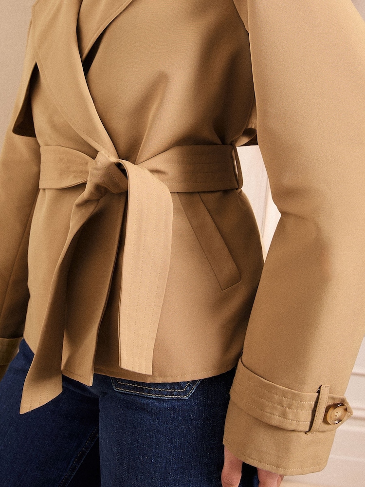 Veste trench courte Love & Roses Wrap à ceinture - Image 3 of 5