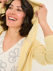 FatFace Amy Light Yellow Zip Through Hoodie - Image 3 of 6