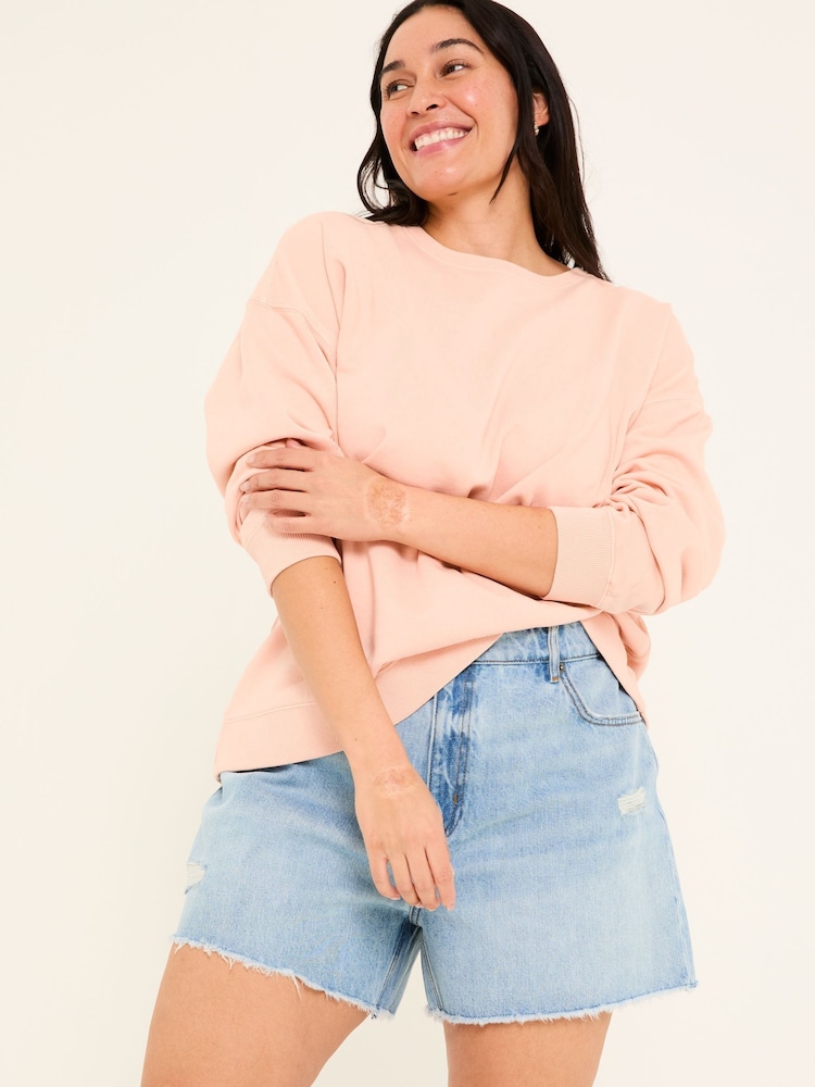 FatFace Georgia Coral Pink Crew Sweatshirt - Image 5 of 10