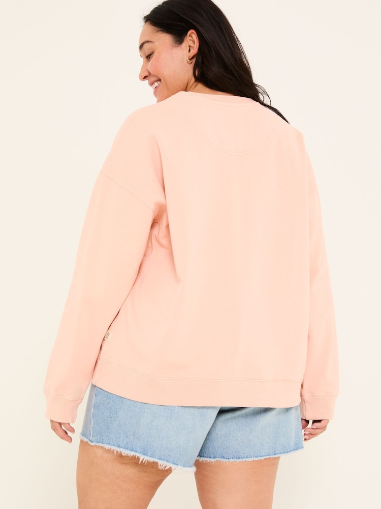FatFace Georgia Coral Pink Crew Sweatshirt - Image 6 of 10