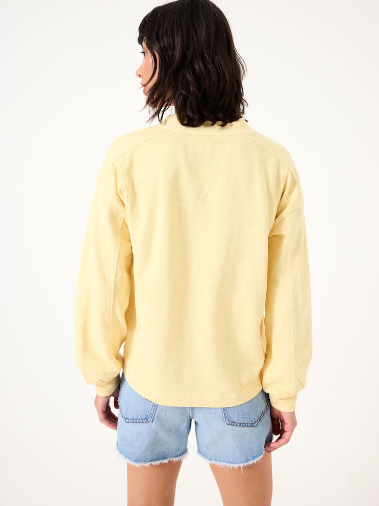FatFace Gigi Light Yellow V Neck Sweatshirt - Image 2 of 6