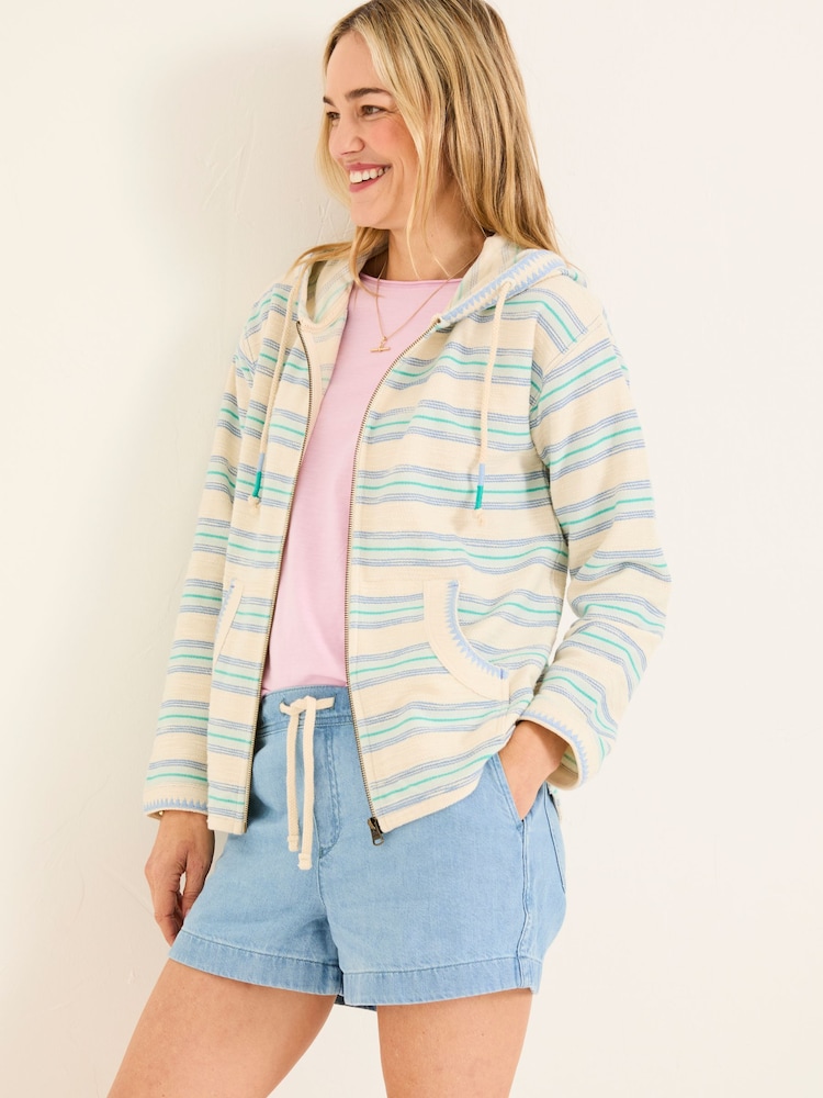 FatFace Ally Natural Homespun Zip Through Hoodie - Image 1 of 7