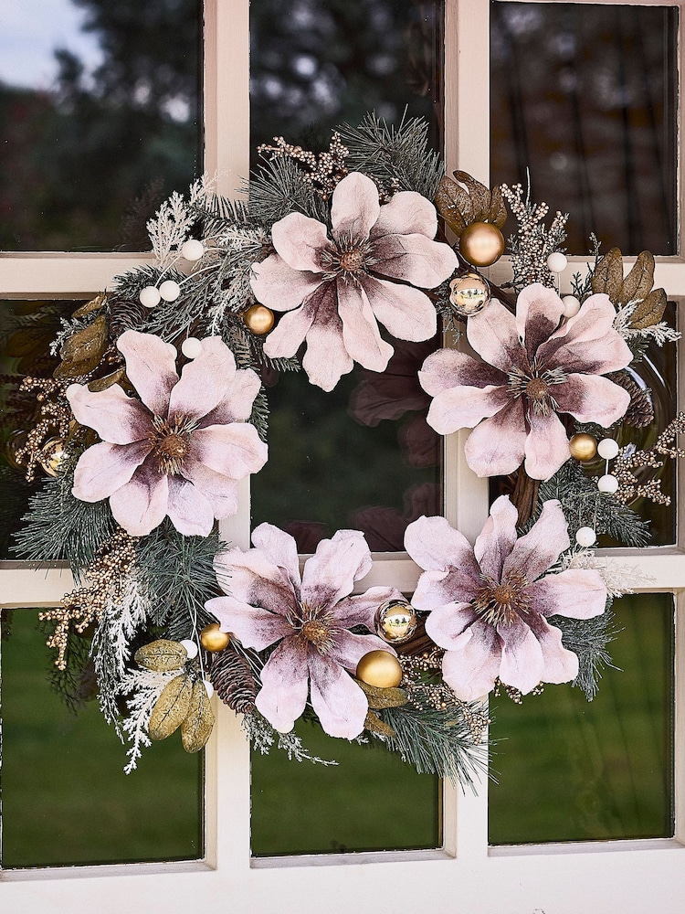 Dibor Pink Magnolia Blush Wreath - Image 1 of 5 Dibor Pink Magnolia Blush Wreath - Image 1 of 5