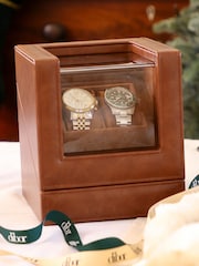 Dibor Tan Brown Tan Brown Double Watch Display Case - Image 1 of 6