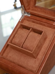 Dibor Tan Brown Tan Brown Double Watch Display Case - Image 6 of 6